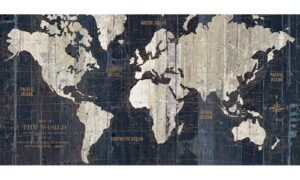 Old World Map Blue