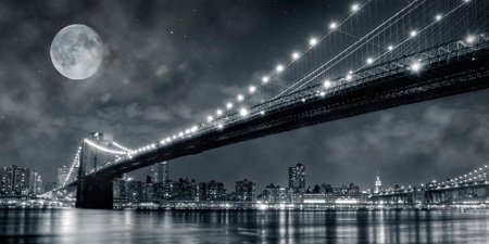 2DL248 - Janis Lacis - Brooklyn Bridge at night, New York {H3 - Ciudades}
