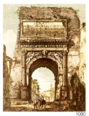 LI1080 | Luigi Rossini | Veduta Del Arco Di Tito | Coloreada A Mano