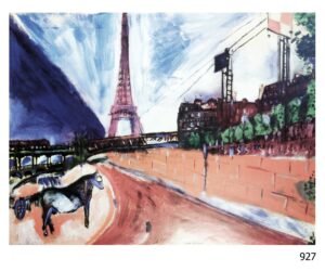 LI927 | Marc Chagall | The Passy Bridge And Eiffel Tower