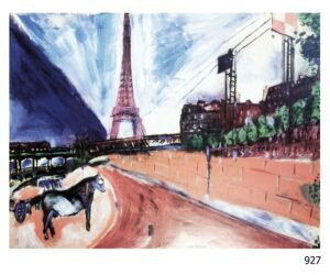 LI927 | Marc Chagall | The Passy Bridge And Eiffel Tower