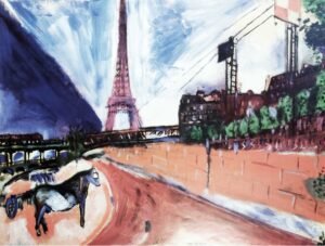 Marc Chagall | LI927 | The Passy Bridge And Eiffel Tower
