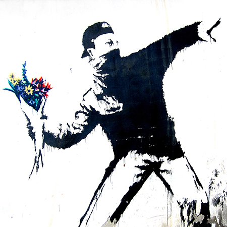 1BY4784 | Banksy | Bethlehem, Palestine (graffiti attributed to Banksy, detail)