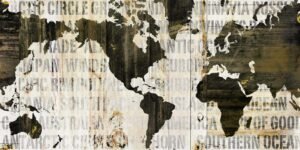 Sue Schlabach | W16431 | Crate World Map Neutral