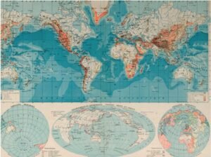 Atlas de Geographie Moderne | Li0615 | Planisphére Physique /Relief du sol