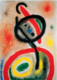 LI33270 | Joan Miró | Personnages et chien devant le soleil