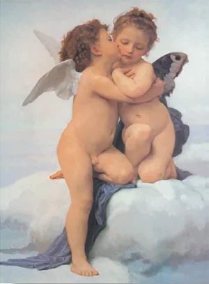 William Bouguereau | Li33477 | The first kiss