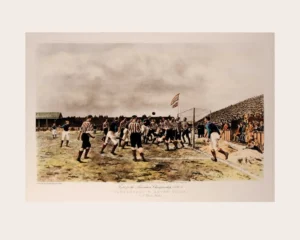 Grabado antiguo | Li0671 | Sunderland vs. Aston Villa (1894) | Fight for the Association Championship