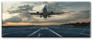 m.mphoto | AS431775359 B50120 | Lugzeug bei einer Landung