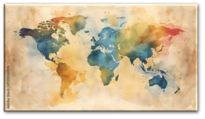 Planisferio | AS721086909 B60120 | Watercolor world