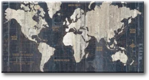 Wild Apple Porfolio | W13558 B60120 | Old world map blue