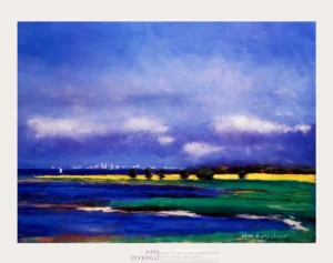 John Stockwell | Li0688 | Field of raps and waterscape