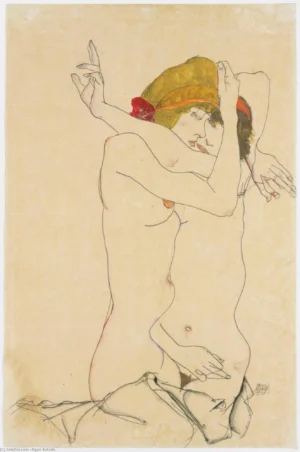 Egon Schiele | EES002 | Two Women Embracing (1913)