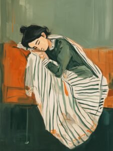 Catty (Catty_studio) | MA.CHAD-100 | Woman Sleeping on Sofa
