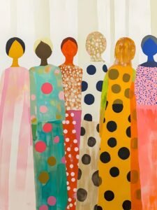 Ludwig Maun | MA.IAM-10 | Women in Colorful Polka Dot Dresses