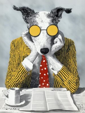 Sem Fine Art Studio | MA.SEM-10 | Sophisticated Reading Dog