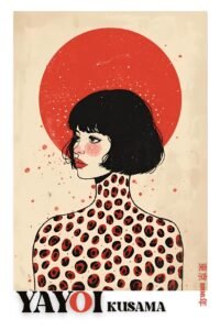Imagen de Diseño / Serie Yayoi Kusama  | MA.YAYOI-02 | Red Sun Portrait