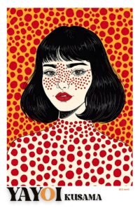 Imagen de Diseño / Serie Yayoi Kusama | MA.YAYOI-09 | Red Dots Portrait