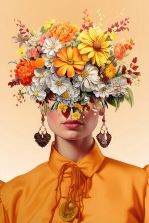 Ludwig Maun | MA.fri-5 | Woman with Yellow Flower Bouquet Hat