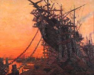 Quinquela Martín | EQM020 | Crepúsculo en el astillero