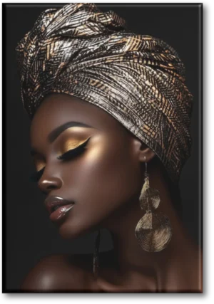 Arte Africano Moderno | CREAT-1 B80120 | Ébano y Oro