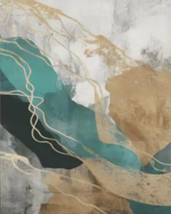 Imagen de diseño / Abstracto | MAG018 | Modern Abstract Green Gold Foil Lines I