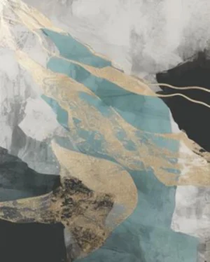 Imagen de diseño / Abstracto | MAG019 | Modern Abstract Green Gold Foil Lines II